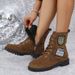 European And American Winter New Thick-Soled Mid-Calf For Women, Large Size Suede Lace-Up Round-Toe Denim Style Women's_vogvips.com