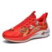 Men's Bright Red Running Shoes Soft Sole Shock Absorption Trendy Couple Casual Style Spring Year of the Dragon Theme_vogvips.com