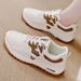 Plus Size W's Sneakers 2025 New Spring Hot Korean Style Versatile Lightweight Running Leather Casual Dad Shoes For_vogvips.com