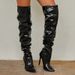2020 New Women's Shoes Pointed Toe Patent Leather High Stiletto Heel Long Boots Women Yxb2443-1_vogvips.com