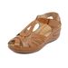 2026 Summer New European And American Foreign Trade Shoes Hollow-out Velcro Large Size Wedge Heel Cross-border_vogvips.com