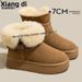 Sheepskin Wool Integrated Snow For Women, Non-Slip, Waterproof, Fleece-Lined, Thickened, Warm, Northeastern Cotton_vogvips.com