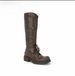 Sheepskin~ A Miu's Round Head Thick Heel Retro Niche Long Boots Women's Belt Buckle Lace-up Fashionable Fine Medium Tube Knight Boots_vogvips.com