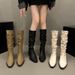 Stacked Women 2024 New Spring Autumn Long Over-the-Knee High Simple Slim Knight Boots_vogvips.com