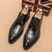 New Men's Brown Business Casual Derby Shoes British Style Lace-up Versatile Brock Men's Shoes Black Suit Banquet Dress Groom Wedding Shoes_vogvips.com