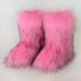 Women's Fur Boots, Warm Shoes, Imitation Fox Midsole, Imitation Raccoon Fur Grass, Winter Snow Boots_vogvips.com
