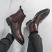 2025 New Plus Size 46 Chelsea Golden Boots For Men, Pointed, Handsome, Trendy, Luxurious, Generous, Patent Leather Shiny High Top Leather Boots_vogvips.com