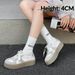 Cameido Women's Chunky Sole Platform Oxford Shoes Summer Satin Lace - Up Casual White Sneakers Comfortable Versatile_vogvips.com