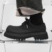 ShoeVault Paris Derby Men Women, Thick-Soled Height-Increasing Derby, Niche Charcoal Black Big-Toe Shoes, Leather Shoes For_vogvips.com