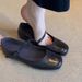 Lancui~ Brown Simple Flat Mary Jane Shoes For Women French Style One Strap Shallow Mouth Versatile Ballet Flats_vogvips.com