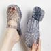 Fashionable Internet Celebrity Height-increasing Mid-heel Closed-toe Mules For Women, Summer Crystal Jelly Hollow_vogvips.com