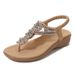 2025 Summer New Rhinestone Beaded Soft Comfortable Vacation Beach Wedge Sandals For Women_vogvips.com