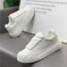 Trendy Men's Shoes, 2025 Winter New Model, Lace-Up Soft Leather Solid Color Sneakers, Thick-Soled Dad Shoes_vogvips.com