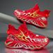 2025 New Chinese Red Shoes Couple Running Shoes Light Non-Slip Shock Absorption Breathable Flying Woven Sports Trendy Shoes_vogvips.com