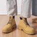 European Warm Series 2025 Autumn Winter Trendy Men's Casual British Yellow With Fleece Lining Warm Korean Style Work Boots_vogvips.com
