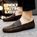 Euro Step British Style Work Soft Sole Waterproof Casual Brown Lightweight Non-Slip Men's Loafers Business Shoes_vogvips.com