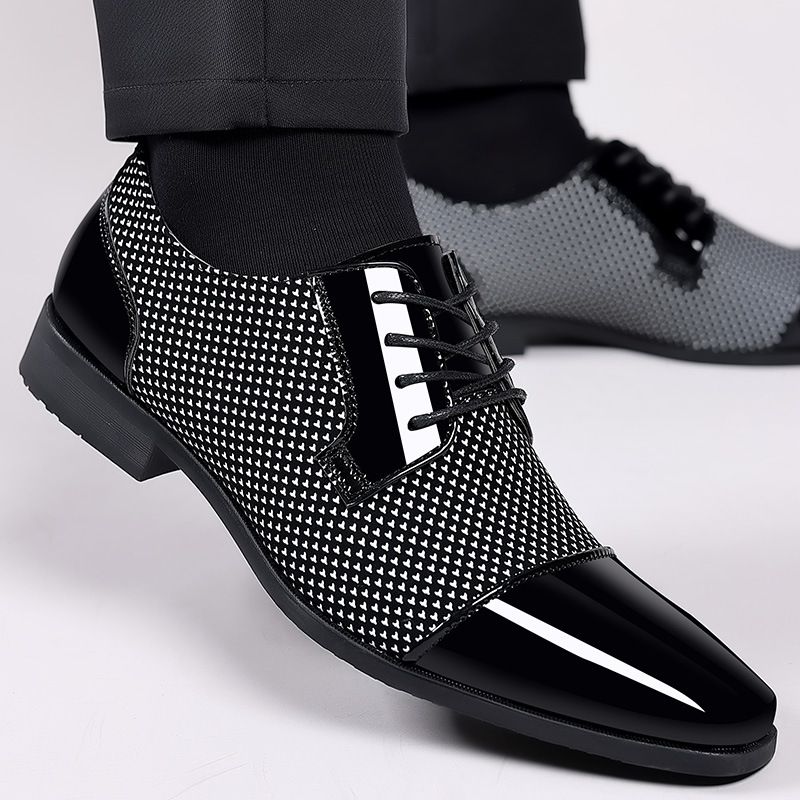 Men's Pointed Toe Dress Shoes - Business Formal & Casual Oxfords With Breathable Design, Lightweight Rubber Sole For Comfort Groom's Wedding Shoes_vogvips.com