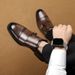 Euro Step Fashion Trend Brogue Youth Low-top Casual Large Men's Leather Shoes 38-40 Size_vogvips.com
