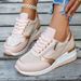 Women S Gold Mesh Wedge Sneakers Spring Thick Sole Platform Sports Woman Plus Size Comfort Casual Vulcanized_vogvips.com