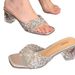 2025 New Rhinestone Crystal High Chunky Heel Slippers Women, Summer Open-Toe Sandals For Daily Wear_vogvips.com