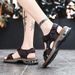 Brand Summer Men's Genuine Leather Slippers Gladiator Men Beach Sandals Soft Comfortable Outdoors Wading Shoes 38-46_vogvips.com