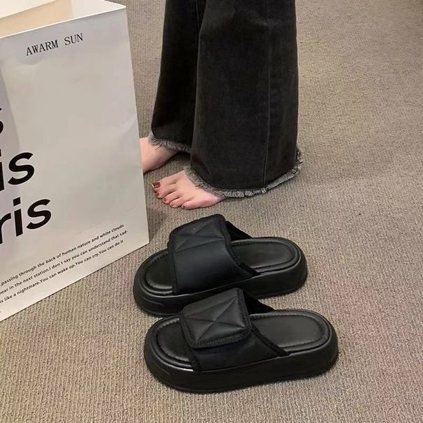 2026 New Women's Summer With Velcro For Outerwear Thick Sole Versatile Beach Slippers_vogvips.com