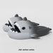 Summer Shark Slippers Women Shark Slides Beach Flip Flops Men Bathroom Home Anti-skid Flat Shoes Couple Funny Sandals Shoes_vogvips.com