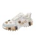 MMG Europe Hot-Selling Letter With Rhinestones Fashion Sneakers Durian Platform Sole Mesh Single Shoes For Women_vogvips.com