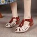 2026 Summer New European And American Foreign Trade Shoes Hollow-out Velcro Large Size Wedge Heel Cross-border_vogvips.com
