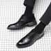 Directly From The Manufacturer, High-end Genuine Leather Lace-up Spring Pointed-toe Men's Fashion Black Versatile Summer_vogvips.com