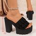 New Style Plus Size Women's High Heel Waterproof Platform Peep Toe Fashion Classic Slippers High End_vogvips.com
