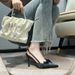 Bow High Women, Slim Heels For Spring Summer 2025, New Style With Champagne Colored Silk And Evening Temperament,_vogvips.com