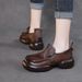 2025 Autumn New Handmade Soft Leather For Women, Thick Bottom Versatile Set, Round Head Casual Women's Single Shoes_vogvips.com