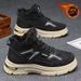 Men's Winter Fleece-Lined High-Top Martin Boots, Trendy Versatile Thick-Soled Extra-Warm Cotton Work Shoes, Ankle Boots_vogvips.com