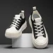 Leather Men White Sneakers Breathable Skateboarding Shoes Mens Outdoor Walking Running Shoes Couple Casual_vogvips.com