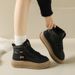 Fleece-Lined High-Top Snow Boots For Women 2025 Winter New Style Student Ins Korean Version Warm Casual Cotton Shoes_vogvips.com