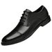 Euro Step Spring Summer New Men's Formal Leather Top Layer Cowhide Handmade Business Brogue Shallow Mouth Lace-up Single Shoes_vogvips.com