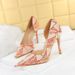 Women's Fashion Pointed Toe High Heel Pumps - Elegant Hollow Out Design With Color Blocking, Ultra High Stiletto Heel (8cm+), Comfortable Rubber Sole_vogvips.com