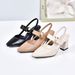 Pointed High Heeled Sandals For Women 2023 Summer New Top Layer Cowhide Thick Heeled Fairy Shoes With Closed Toe And Hollow Back Fashion Shoes_vogvips.com