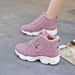 Women's 2025 Winter New Fleece-Lined Cotton Shoes Versatile Height-Increasing Casual Sneakers Non-Slip Warm Snow Boots_vogvips.com