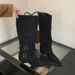 Suede Pointed Toe Ruched Slouch For Women 2025 Autumn Winter New Detachable Two-Way Wear Stiletto Long High Heel Short_vogvips.com