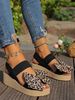 Women's Wedge Thick Sole Sandals Sexy Leopard Print Bow Daily Commuting Beach Party Leisure Fashion Versatile Sandals_vogvips.com