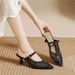 Mary Jane Slip-on Sandals, Breathable Mesh Casual Shoes, Early Spring 2026, Light Luxury Rhinestone Pointed Toe Stiletto_vogvips.com