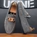Euro Step Men's Loafers Autumn 2025 New Suede Lazy Slip-On Leather Driving Shoes_vogvips.com