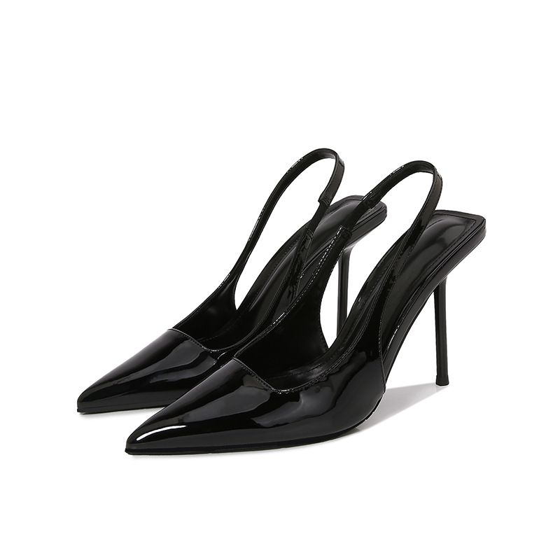 2024 Summer High Heels For Women, Stiletto Closed Toe Backless Sandals, Mirror Surface, Size, Cross-Border Shipping,_vogvips.com