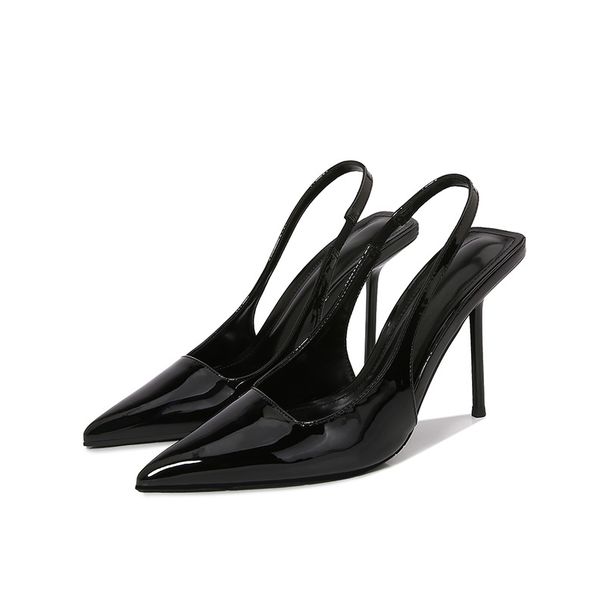 2024 Summer High Heels For Women, Stiletto Closed Toe Backless Sandals, Mirror Surface, Size, Cross-Border Shipping,_vogvips.com