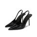2024 Summer High Heels For Women, Stiletto Closed Toe Backless Sandals, Mirror Surface, Size, Cross-Border Shipping,_vogvips.com