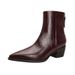 Pointed Toe Chunky Heel Short Boots For Women 2025 New Autumn Winter Women's Shoes French Soft Leather Mid-Heel Slim Boots Women's_vogvips.com