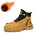 Men's Winter Rotating Buckle Martin Boots - Thick Sole, Fleece-Lined, High-Top Work Boots For Warmth & Durability_vogvips.com