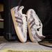 Vintage Floral Pattern Flat Trainers Contrast Stripes Design Outdoor Walking Casual Sneakers_vogvips.com